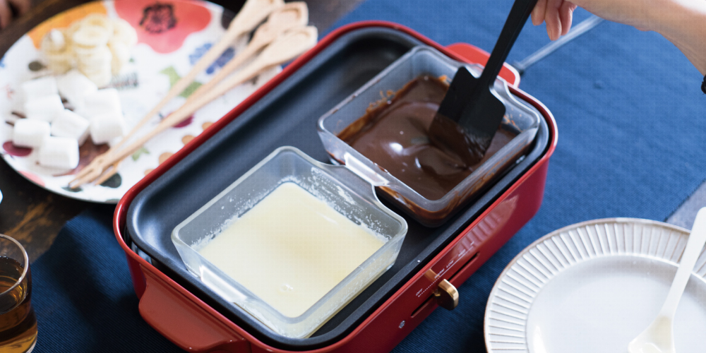 ホットプレートで簡単！楽しくチョコフォンデュを作ろう♫　